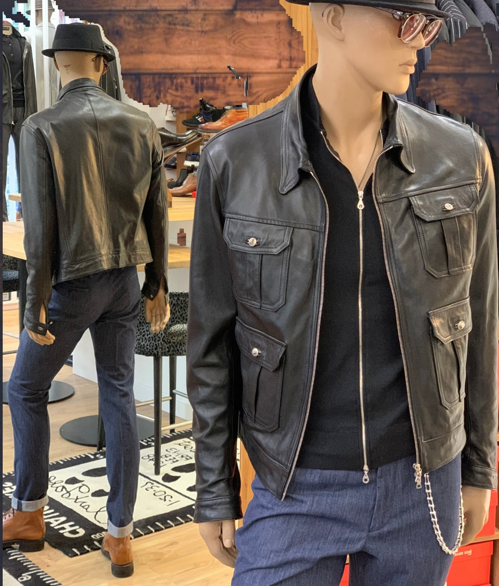 Blouson En Cuir D'agneau Plongé Henceford Paris Noir - Taille XS, Occasion Très Bon état