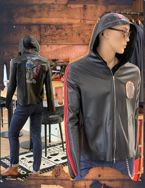 Blouson perforé noir