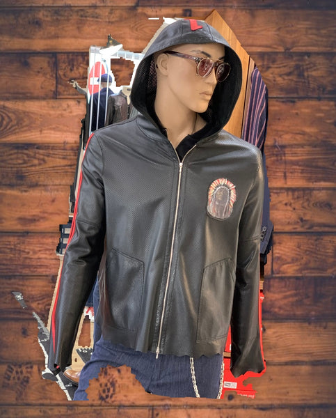 Blouson perforé noir