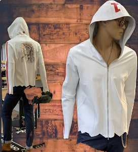 Blouson perforé blanc