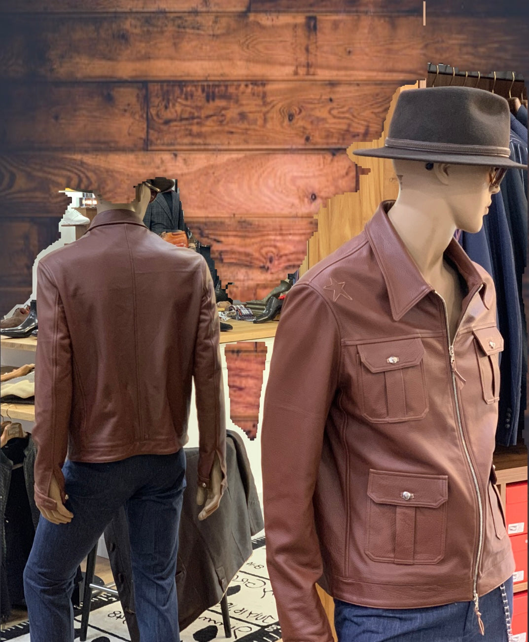 Blouson cerf marron